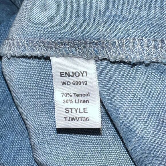 Michael Stars Chambray Off Shoulder Short Sleeved Top Size Extra Small - Picture 6 of 6